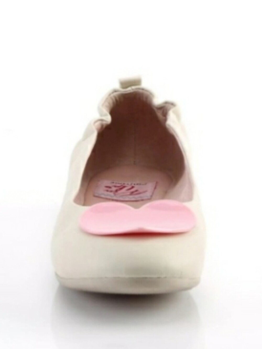 Pinup Couture | Olive-05 Cream Heart Flats - Picture 3 of 11